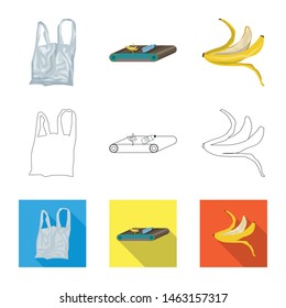 Vector design of refuse and junk icon. Collection of refuse and waste vector icon for stock.