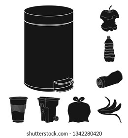 Vector design of refuse and junk symbol. Set of refuse and waste stock symbol for web.