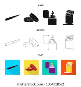 Vector design of refuse and stop icon. Collection of refuse and habit vector icon for stock.