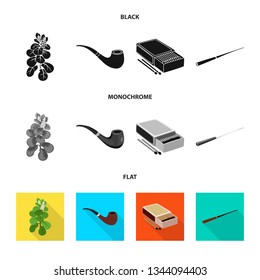 Vector design of refuse and stop icon. Collection of refuse and habit vector icon for stock.