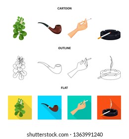 Vector design of refuse and stop icon. Set of refuse and habit vector icon for stock.