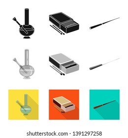 Vector design of refuse and stop icon. Set of refuse and habit stock symbol for web.