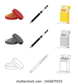 Vector design of refuse and stop icon. Set of refuse and habit vector icon for stock.
