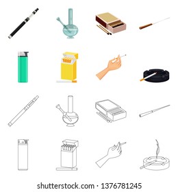 Vector design of refuse and stop logo. Set of refuse and habit stock vector illustration.