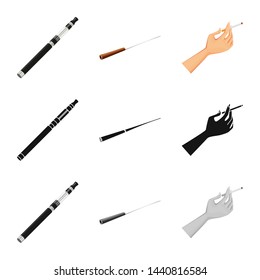 Vector design of refuse and stop logo. Set of refuse and habit stock vector illustration.