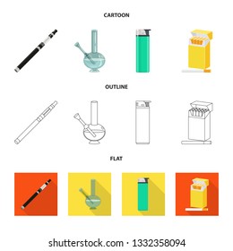 Vector design of refuse and stop sign. Collection of refuse and habit vector icon for stock.