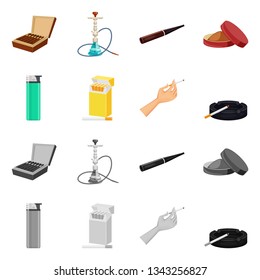 Vector design of refuse and stop sign. Collection of refuse and habit vector icon for stock.