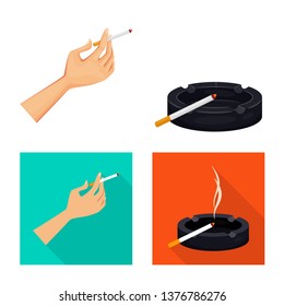 Vector design of refuse and stop sign. Collection of refuse and habit vector icon for stock.