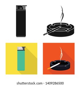 Vector design of refuse and stop sign. Collection of refuse and habit stock vector illustration.