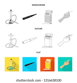Vector design of refuse and stop symbol. Collection of refuse and habit vector icon for stock.