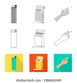 Vector design of refuse and stop symbol. Set of refuse and habit vector icon for stock.