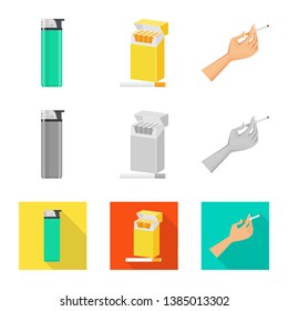 Vector design of refuse and stop symbol. Collection of refuse and habit stock symbol for web.