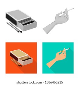 Vector design of refuse and stop symbol. Set of refuse and habit vector icon for stock.