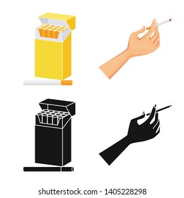 Vector design of refuse and stop symbol. Set of refuse and habit vector icon for stock.
