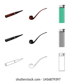 Vector design of refuse and stop symbol. Set of refuse and habit stock vector illustration.