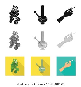 Vector design of refuse and stop symbol. Set of refuse and habit vector icon for stock.