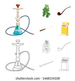 Vector design of refuse and stop symbol. Collection of refuse and habit vector icon for stock.