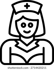 Estilo del icono de la enfermera registrada del diseño del Vector
