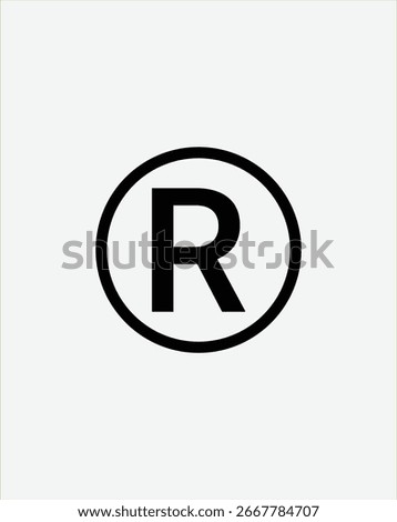 Vector design of Registered (®) symbol. Ideal for branding, business logos, corporate identity, intellectual property, and trademark use