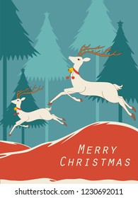 Vector design of Reindeer for Merry Christmas Holiday celebration background