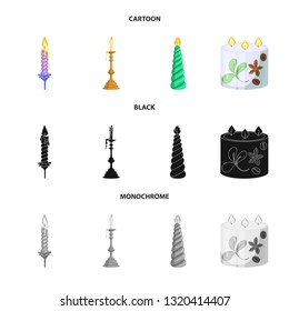 Vector design of relaxation and flame icon. Collection of relaxation and wax vector icon for stock.