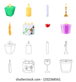 Vector design of relaxation and flame icon. Set of relaxation and wax stock vector illustration.