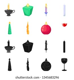 Vector design of relaxation and flame icon. Collection of relaxation and wax stock symbol for web.
