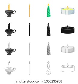 Vector design of relaxation and flame icon. Collection of relaxation and wax stock symbol for web.