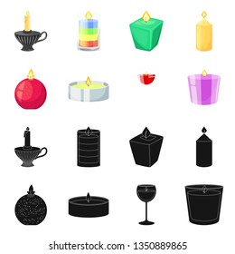 Vector design of relaxation and flame icon. Set of relaxation and wax stock symbol for web.