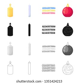 Vector design of relaxation and flame icon. Set of relaxation and wax stock symbol for web.