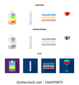 Vector design of relaxation and flame icon. Set of relaxation and wax stock symbol for web.