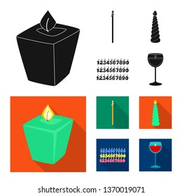 Vector design of relaxation and flame icon. Collection of relaxation and wax vector icon for stock.