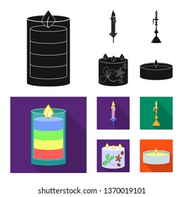 Vector design of relaxation and flame icon. Collection of relaxation and wax stock symbol for web.