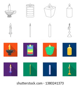 Vector design of relaxation and flame icon. Set of relaxation and wax vector icon for stock.