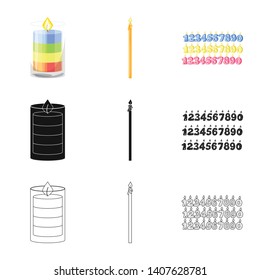 Vector design of relaxation and flame icon. Set of relaxation and wax stock symbol for web.