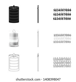 Vector design of relaxation and flame icon. Set of relaxation and wax vector icon for stock.