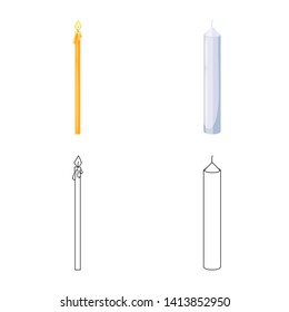 Vector design of relaxation and flame icon. Collection of relaxation and wax vector icon for stock.