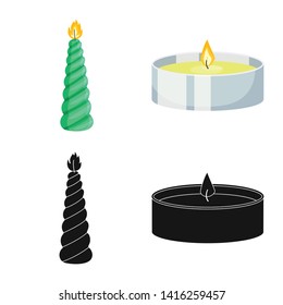 Vector design of relaxation and flame icon. Collection of relaxation and wax vector icon for stock.