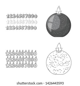 Vector design of relaxation and flame icon. Collection of relaxation and wax stock symbol for web.