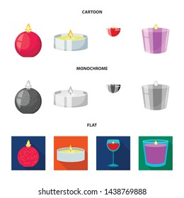 Vector design of relaxation and flame icon. Collection of relaxation and wax vector icon for stock.