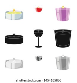 Vector design of relaxation and flame icon. Set of relaxation and wax stock vector illustration.