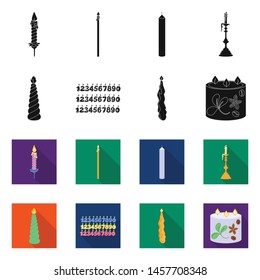 Vector design of relaxation and flame icon. Set of relaxation and wax stock symbol for web.
