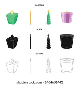 Vector design of relaxation and flame icon. Set of relaxation and wax stock vector illustration.
