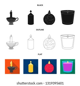 Vector design of relaxation and flame logo. Collection of relaxation and wax stock vector illustration.
