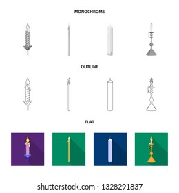 Vector design of relaxation and flame logo. Collection of relaxation and wax stock symbol for web.
