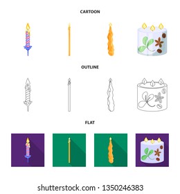 Vector design of relaxation and flame logo. Collection of relaxation and wax vector icon for stock.