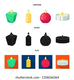 Vector design of relaxation and flame logo. Set of relaxation and wax vector icon for stock.