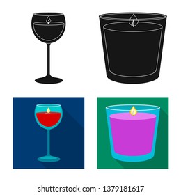 Vector design of relaxation and flame logo. Set of relaxation and wax stock symbol for web.
