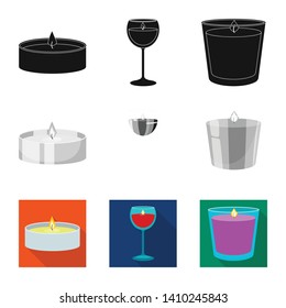 Vector design of relaxation and flame logo. Set of relaxation and wax vector icon for stock.