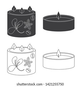 Vector design of relaxation and flame logo. Collection of relaxation and wax stock symbol for web.